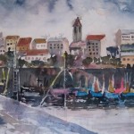 Alberta Gianelli, Il porto (acquerello, 40x60)