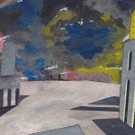 Angelo Clerico: P.zza Alcione acrilico stucchi su legno 56x46