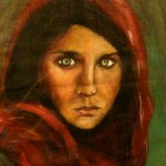 Anna Cherubini, Ragazza dal manto purpureo (pastello ad olio su carta da pacchi, 35x50)