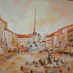 Laura Soro, Piazza Navona (olio su tela, 40x50)