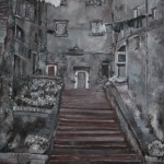 Maria Zimari, Carruggio ligure (olio su tela, 50x70)