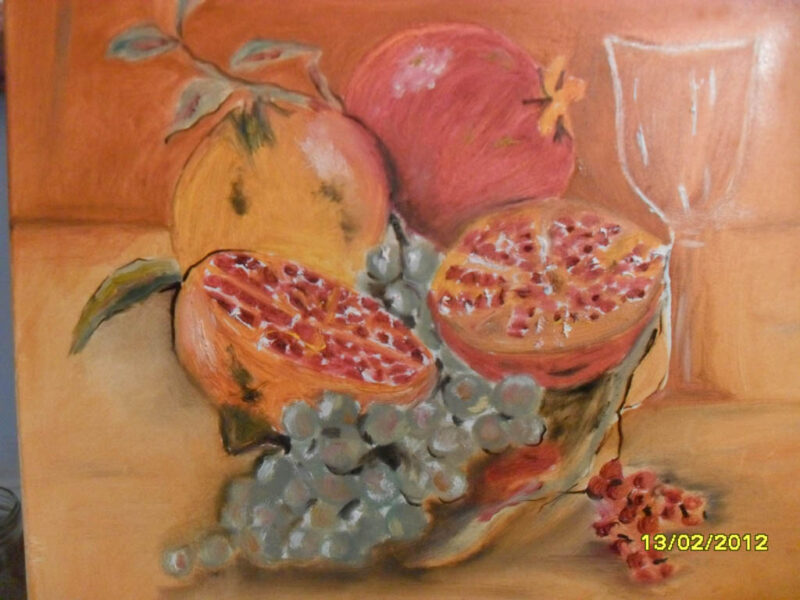Paola Chierichetti I melograni tecnica mista 40x40